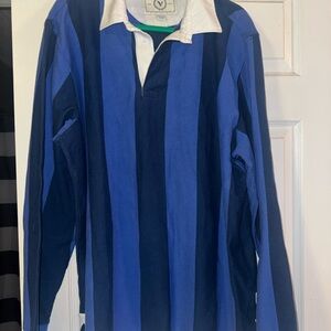 Men's Blue Striped Rugby Shirt